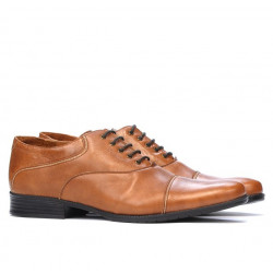 Buty casual/eleganckie męskie 738 brąz woskowany