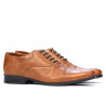 Buty casual/eleganckie męskie 738 brąz woskowany