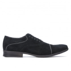Buty casual / eleganckie męskie 738 czarne welur