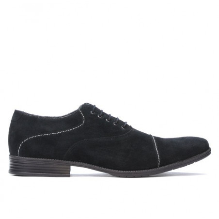 Buty casual / eleganckie męskie 738 czarne welur