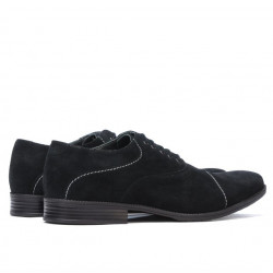 Buty casual / eleganckie męskie 738 czarne welur