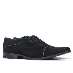 Buty casual / eleganckie męskie 738 czarne welur