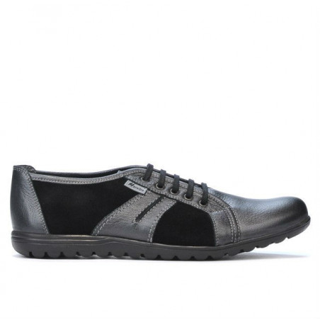 Buty sportowe męskie 748 w kolorze szaro-petrolowym kombinowanym