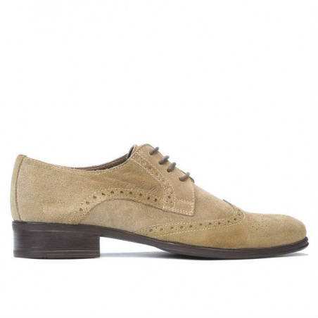 Buty casual męskie 783 piasek welur