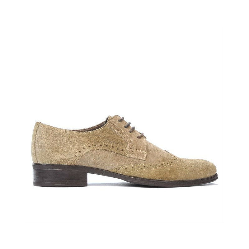 Buty casual męskie 783 piasek welur