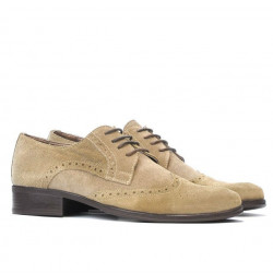 Buty casual męskie 783 piasek welur