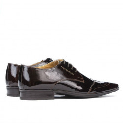 Eleganckie buty męskie 792 bordo lakierowane