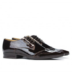 Eleganckie buty męskie 792 bordo lakierowane