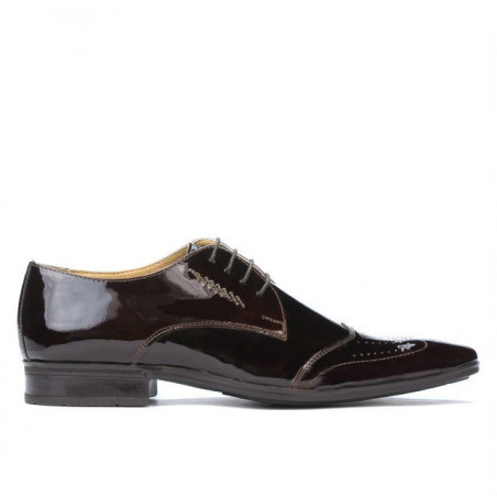 Eleganckie buty męskie 792 bordo lakierowane