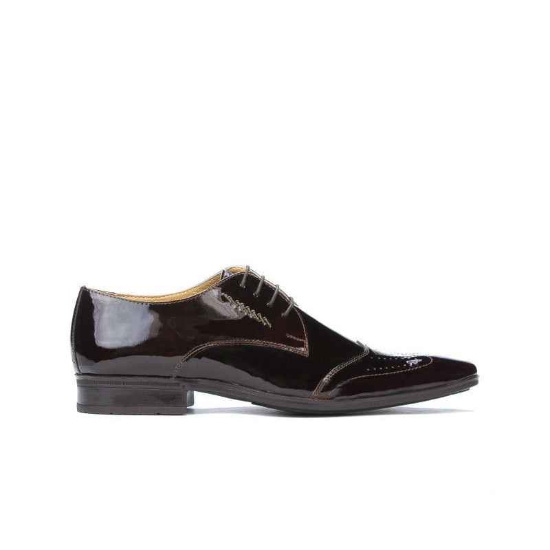 Eleganckie buty męskie 792 bordo lakierowane