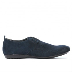 Buty casual męskie 794 welur indygo-1