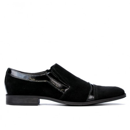 Eleganckie buty 796 czarny welur kombinowany