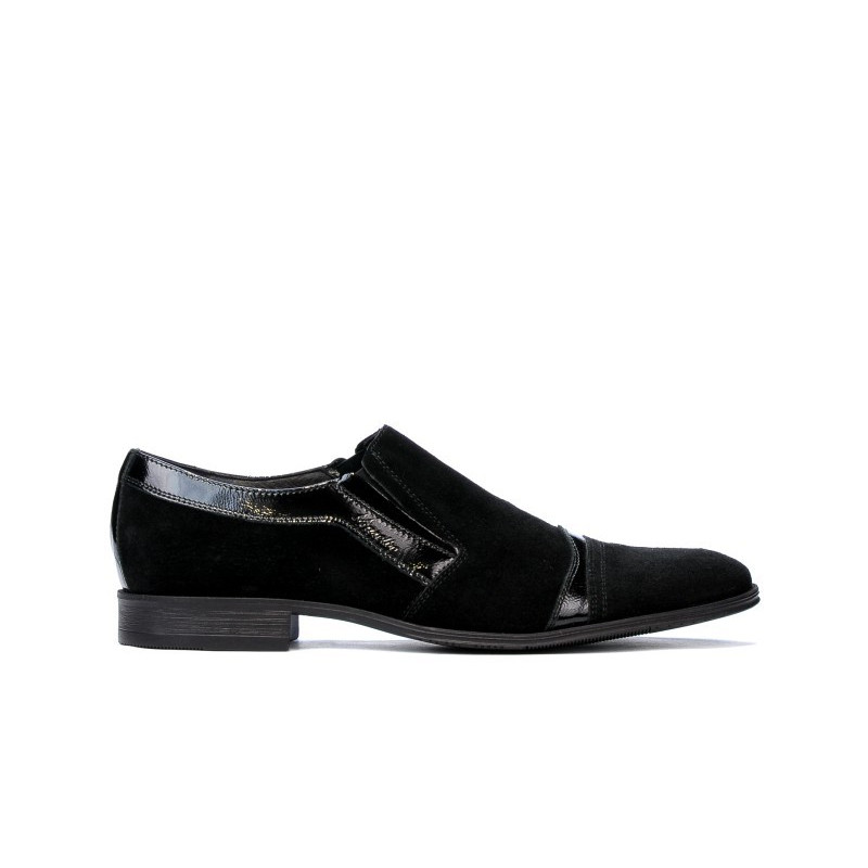 Eleganckie buty 796 czarny welur kombinowany