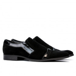Eleganckie buty 796 czarny welur kombinowany