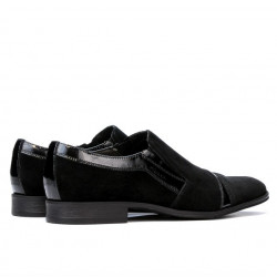 Eleganckie buty 796 czarny welur kombinowany