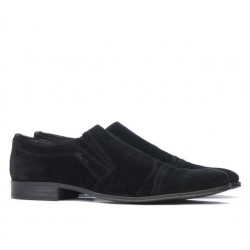 Eleganckie buty męskie 796m czarny welur