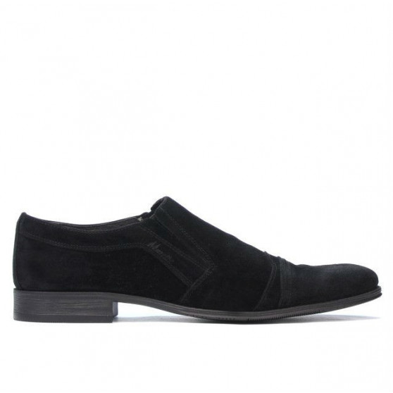 Eleganckie buty męskie 796m czarny welur