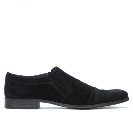 Eleganckie buty męskie 796m czarny welur