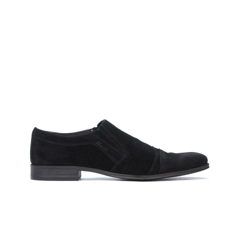 Eleganckie buty męskie 796m czarny welur
