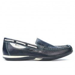 Mokasyny męskie 719 crep indygo+białe