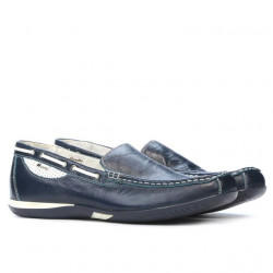 Mokasyny męskie 719 crep indygo+białe