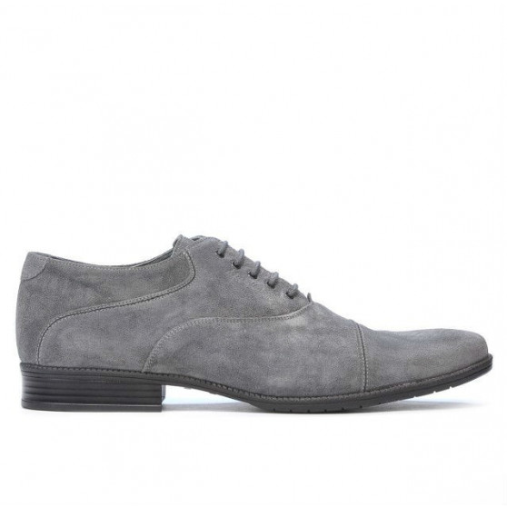 Buty casual/eleganckie męskie 738 szare zamszowe