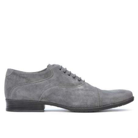 Buty casual/eleganckie męskie 738 szare zamszowe