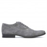 Buty casual/eleganckie męskie 738 szare zamszowe