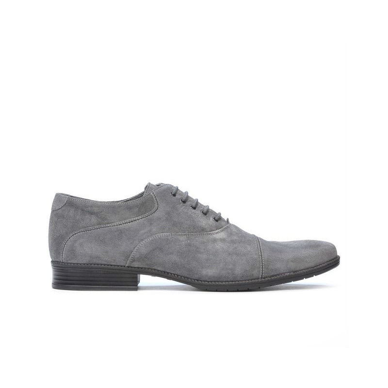 Buty casual/eleganckie męskie 738 szare zamszowe