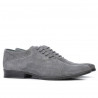 Buty casual/eleganckie męskie 738 szare zamszowe