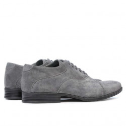 Buty casual/eleganckie męskie 738 szare zamszowe