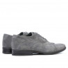 Buty casual/eleganckie męskie 738 szare zamszowe