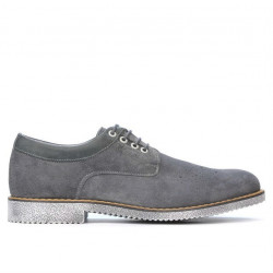Buty casual męskie 739 antracyt welur