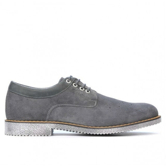 Buty casual męskie 739 antracyt welur