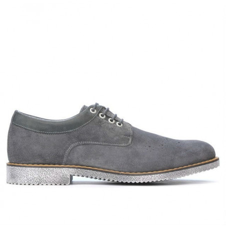 Buty casual męskie 739 antracyt welur