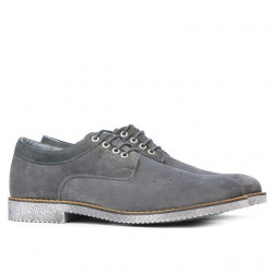 Buty casual męskie 739 antracyt welur