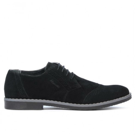 Casualowe / eleganckie buty męskie 746 czarny welur