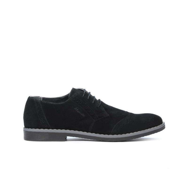 Casualowe / eleganckie buty męskie 746 czarny welur