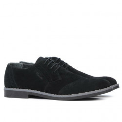 Casualowe / eleganckie buty męskie 746 czarny welur