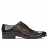 Męskie buty casual 783 lakierowane brązowe