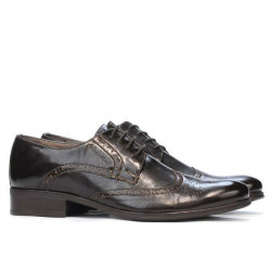 Męskie buty casual 783 lakierowane brązowe