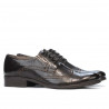Męskie buty casual 783 lakierowane brązowe