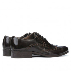 Męskie buty casual 783 lakierowane brązowe