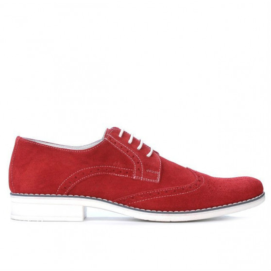 Casualowe buty męskie 783 czerwone zamsz