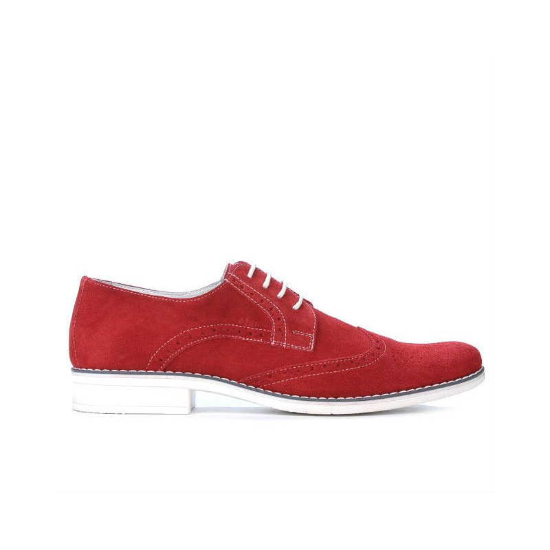 Casualowe buty męskie 783 czerwone zamsz