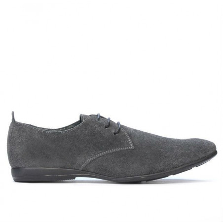 Buty casual męskie 794 antracyt welur