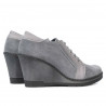 Damskie pantofy casual 625 szare welur kombinowany