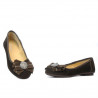 Baleriny damskie 181 kawa welur