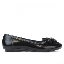 Baleriny damskie 181 lakierowane czarne