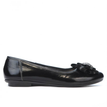 Baleriny damskie 181 lakierowane czarne